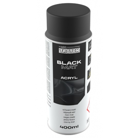 Troton Lakier Akrylowy Spray Czarny Mat - 400ml