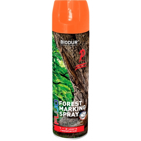 Biodur Farba Fluorescencyjna do Znakowania Drzew Spray Pomarańczowy - 500ml