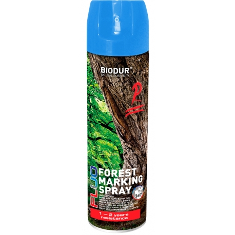 Biodur Farba Fluorescencyjna do Znakowania Drzew Spray Niebieski - 500ml
