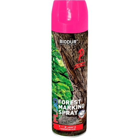 Biodur Farba Fluorescencyjna do Znakowania Drzew Spray Różowy - 500ml