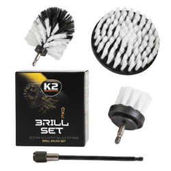 K2 Brill Set Pro Zestaw 3 Szczotek na Wiertarkę do Czyszczenia Tapicerki